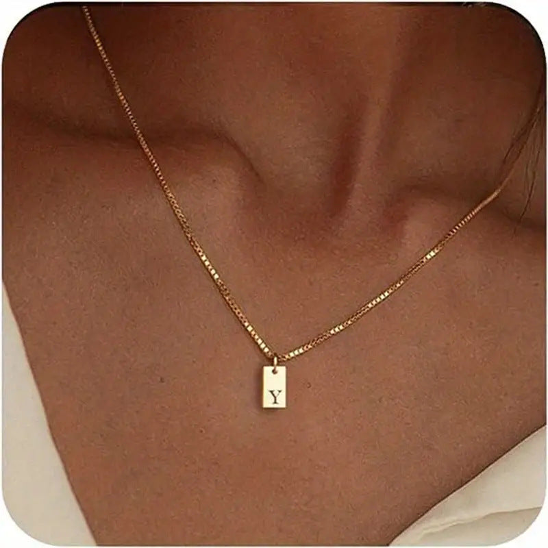 26 Letters Square Pendant Women's Necklace