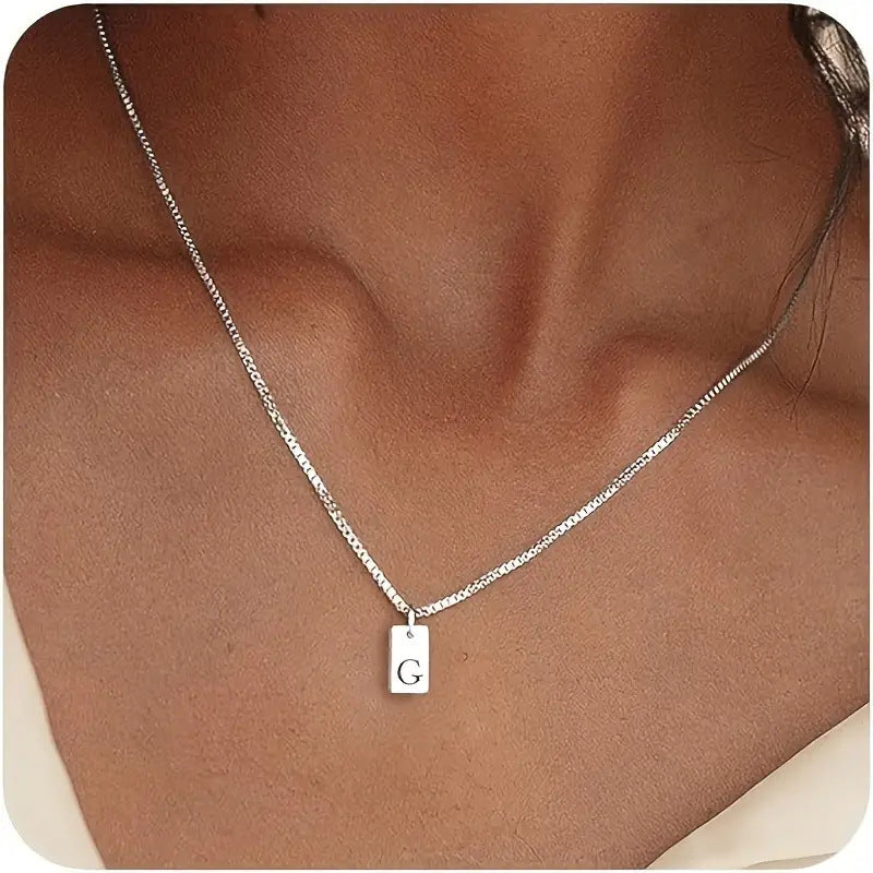 26 Letters Square Pendant Women's Necklace