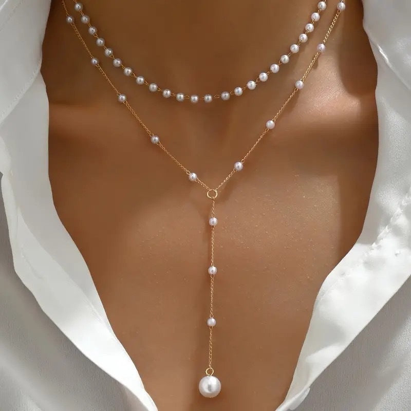 Étoile Twin Pearl Layered Necklace