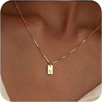 26 Letters Square Pendant Women's Necklace