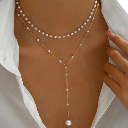 Étoile Twin Pearl Layered Necklace