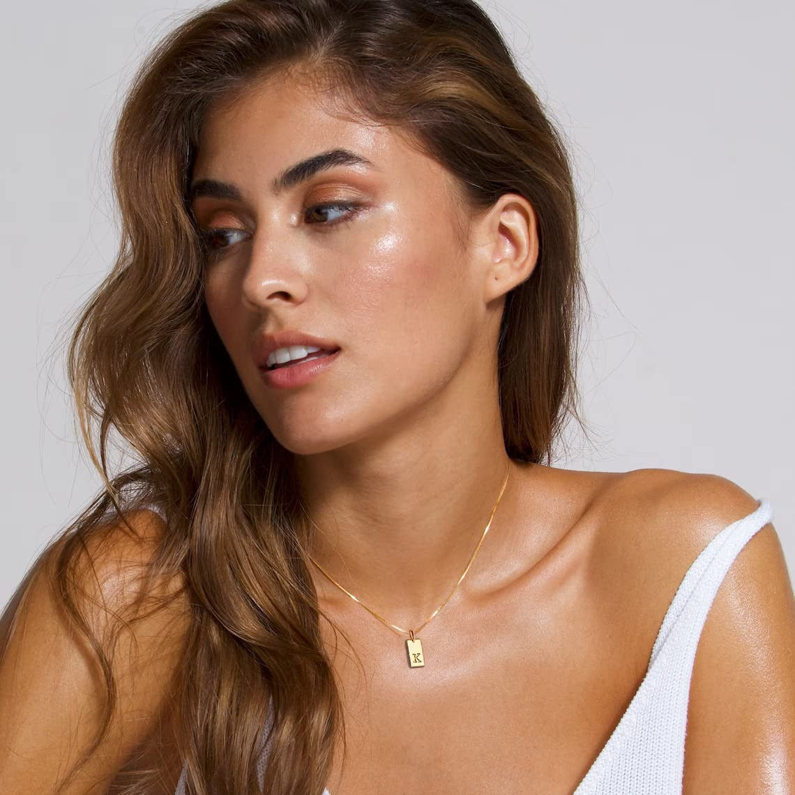 26 Letters Square Pendant Women's Necklace