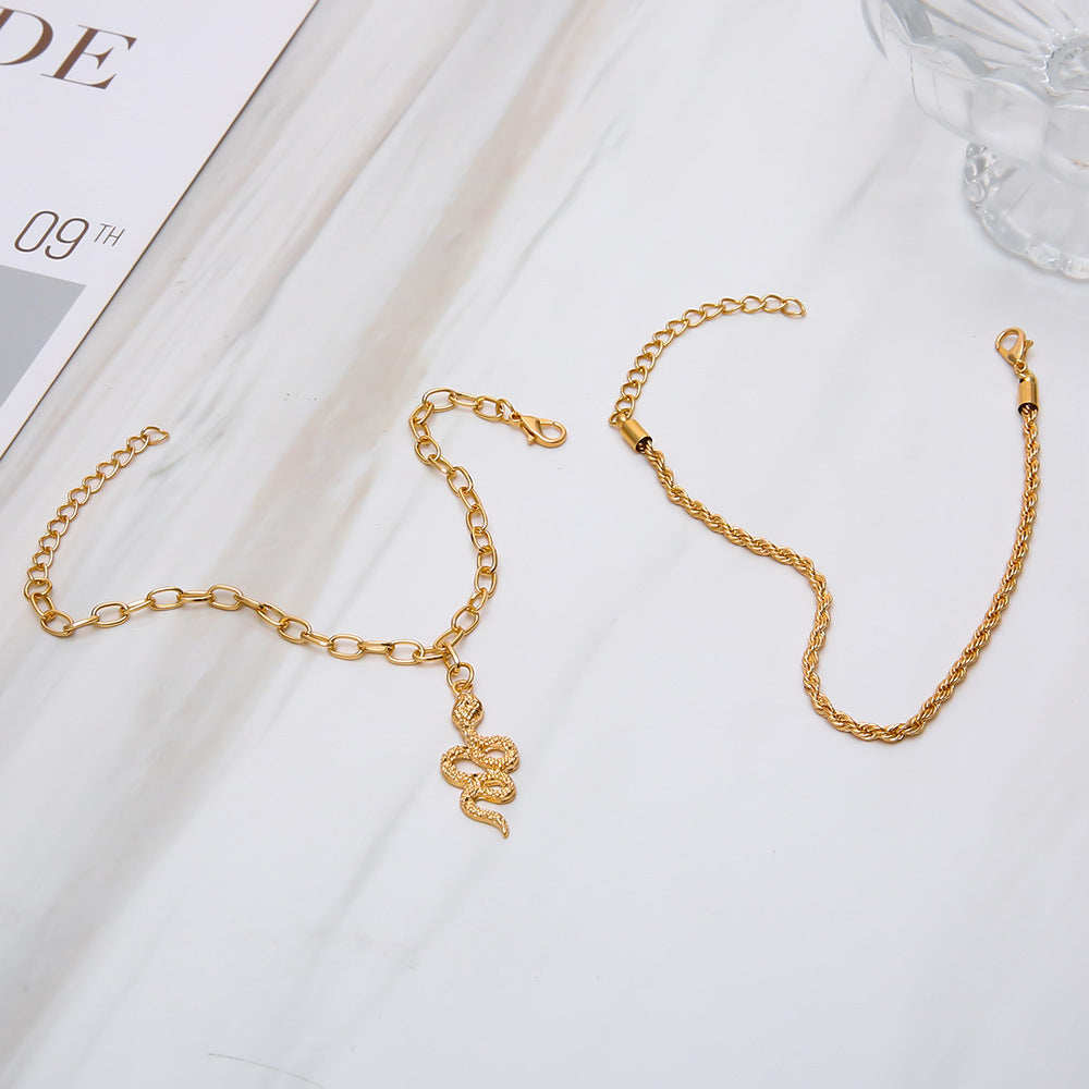 Gold Snake Twist Anklet
