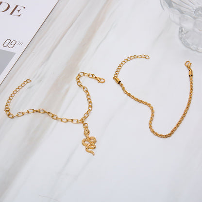 Gold Snake Twist Anklet