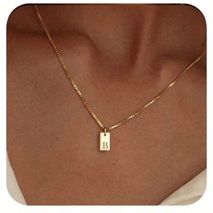 26 Letters Square Pendant Women's Necklace