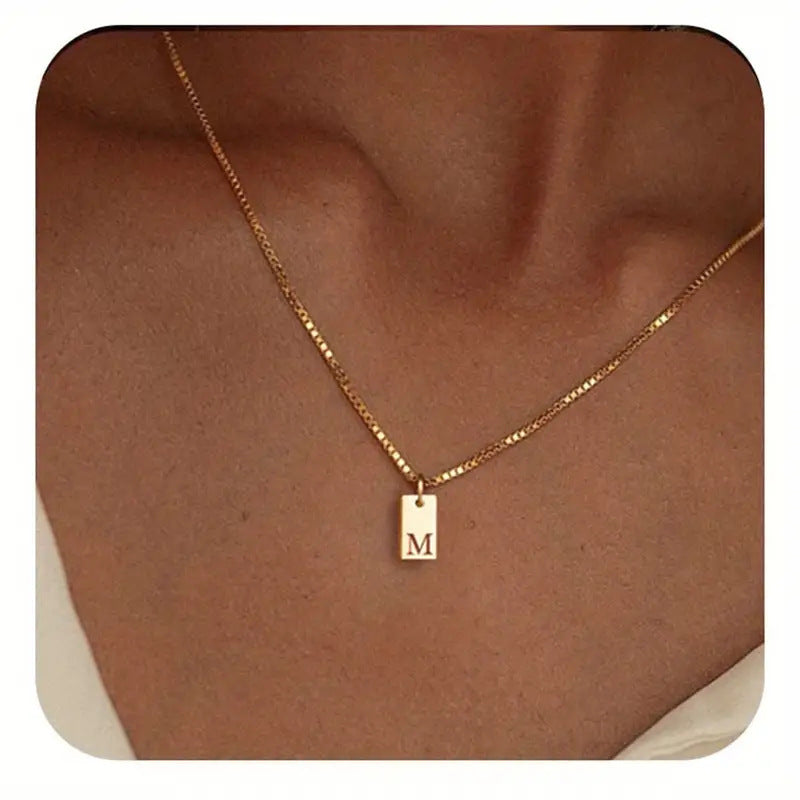 26 Letters Square Pendant Women's Necklace