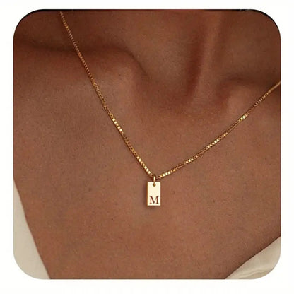 26 Letters Square Pendant Women's Necklace
