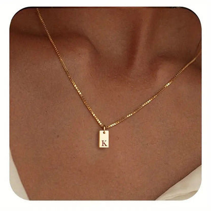 26 Letters Square Pendant Women's Necklace