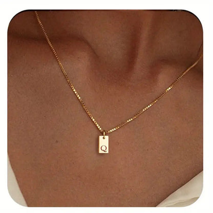 26 Letters Square Pendant Women's Necklace