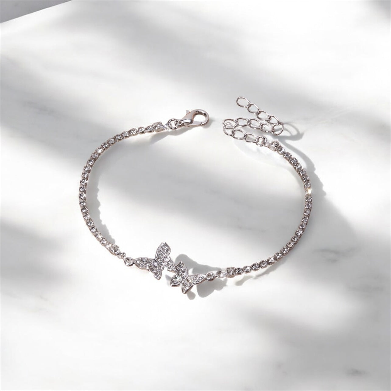 Rhinestone Butterfly Anklet