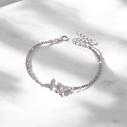 Rhinestone Butterfly Anklet