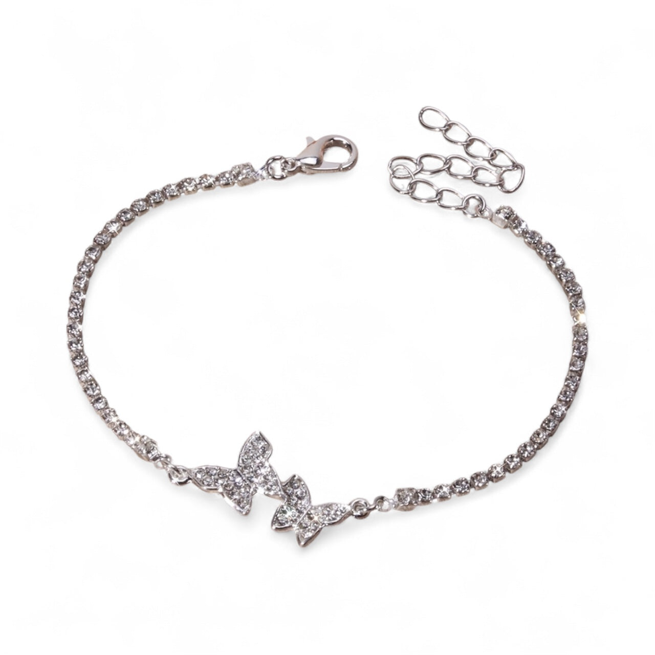 Rhinestone Butterfly Anklet