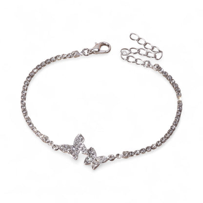 Rhinestone Butterfly Anklet