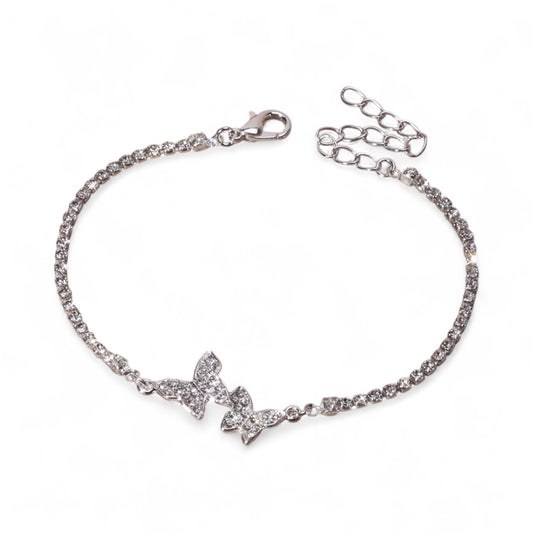 Rhinestone Butterfly Anklet