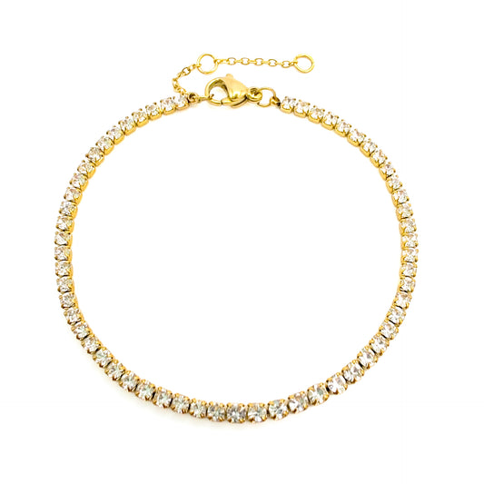 18K Gold & Steel Tennis Bracelet