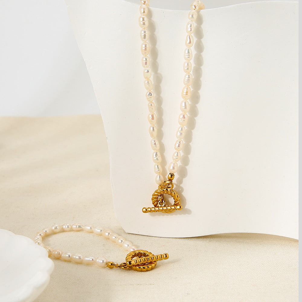 Pearl Geometry Clavicle Necklace