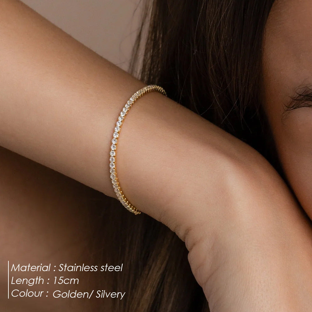 18K Gold & Steel Tennis Bracelet