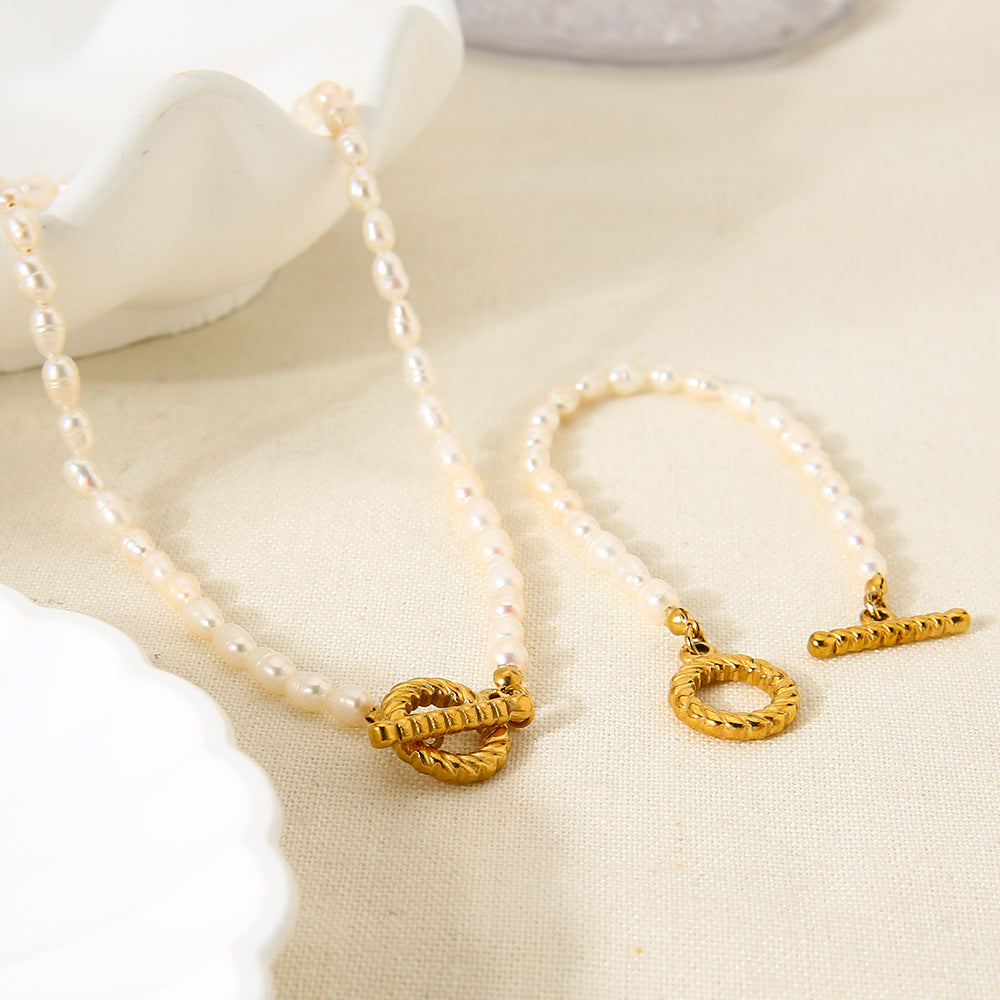 Pearl Geometry Clavicle Necklace