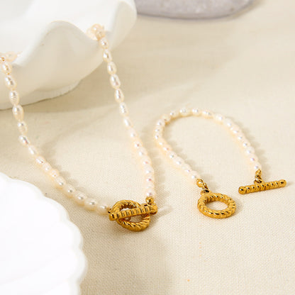 Pearl Geometry Clavicle Necklace