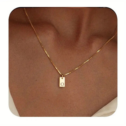 26 Letters Square Pendant Women's Necklace