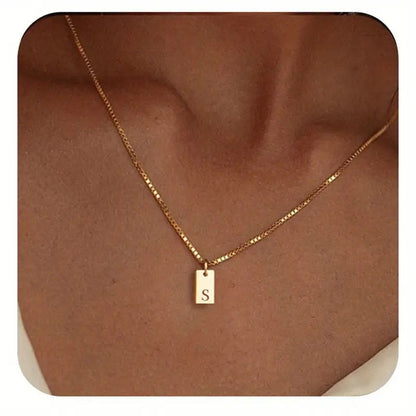 26 Letters Square Pendant Women's Necklace