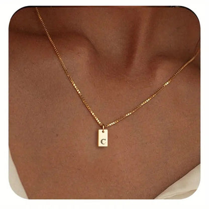 26 Letters Square Pendant Women's Necklace