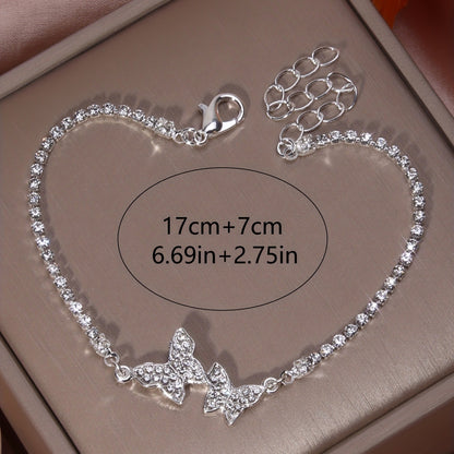 Rhinestone Butterfly Anklet