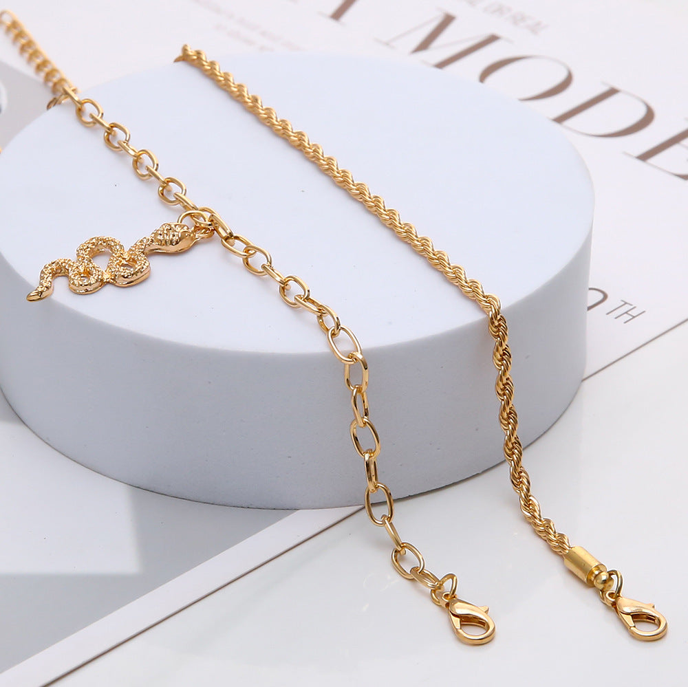 Gold Snake Twist Anklet