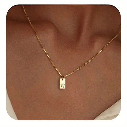 26 Letters Square Pendant Women's Necklace