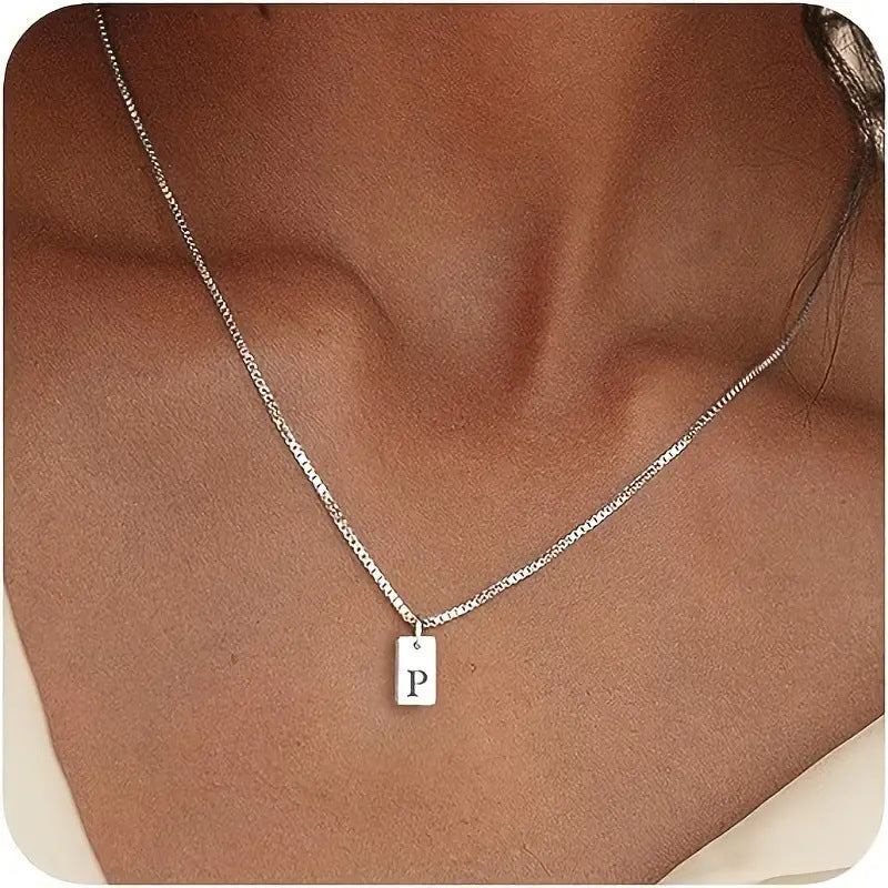 26 Letters Square Pendant Women's Necklace