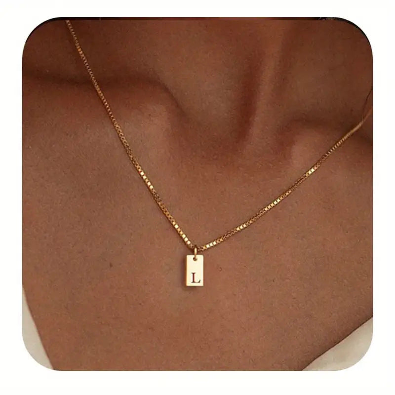26 Letters Square Pendant Women's Necklace