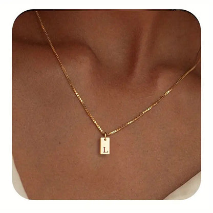 26 Letters Square Pendant Women's Necklace