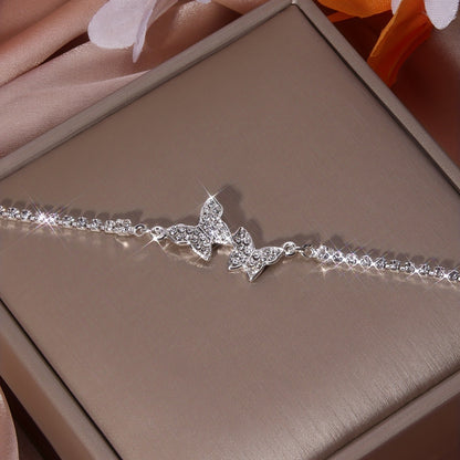 Rhinestone Butterfly Anklet