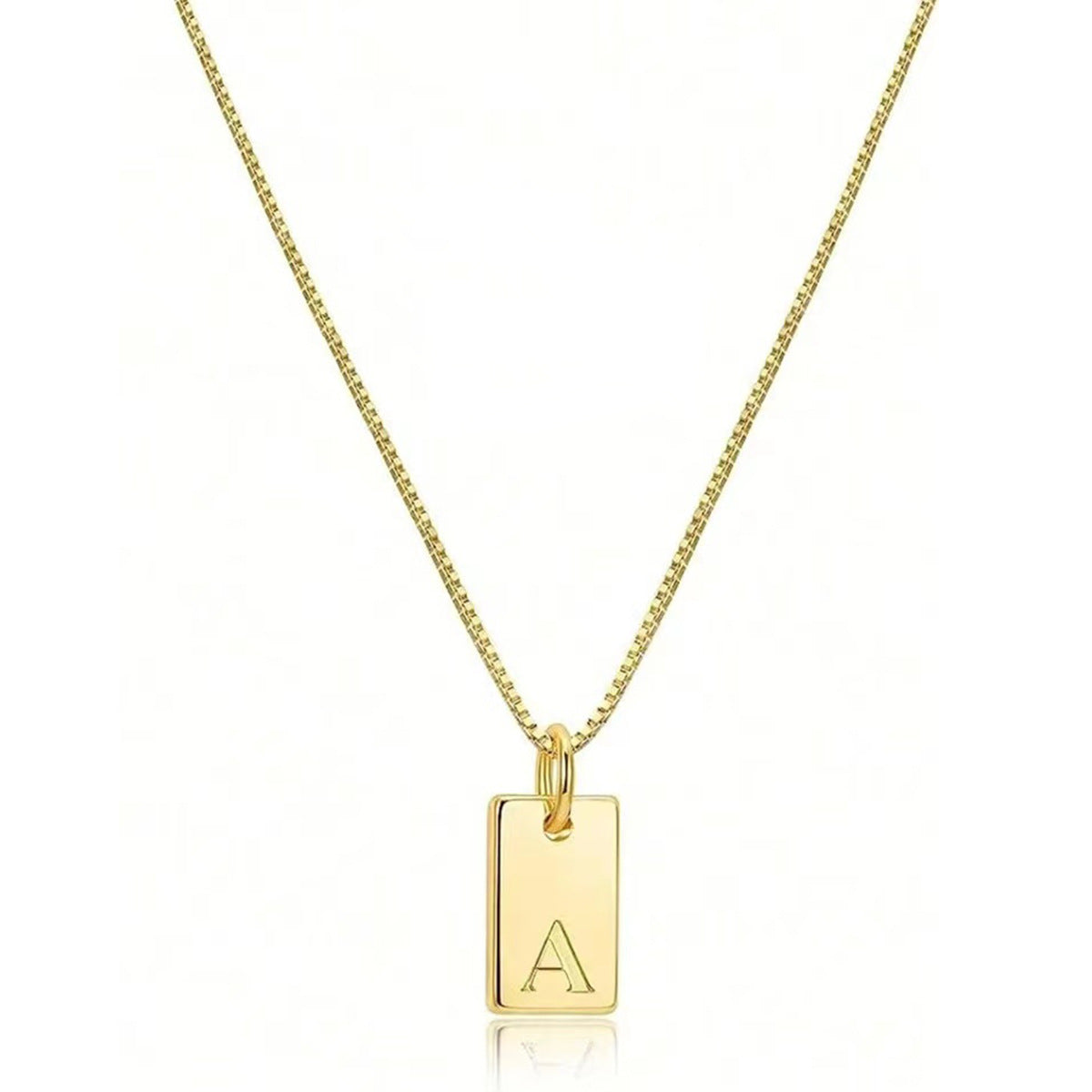 26 Letters Square Pendant Women's Necklace
