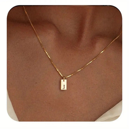 26 Letters Square Pendant Women's Necklace