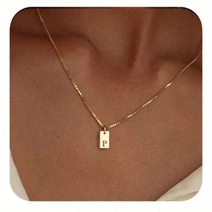 26 Letters Square Pendant Women's Necklace